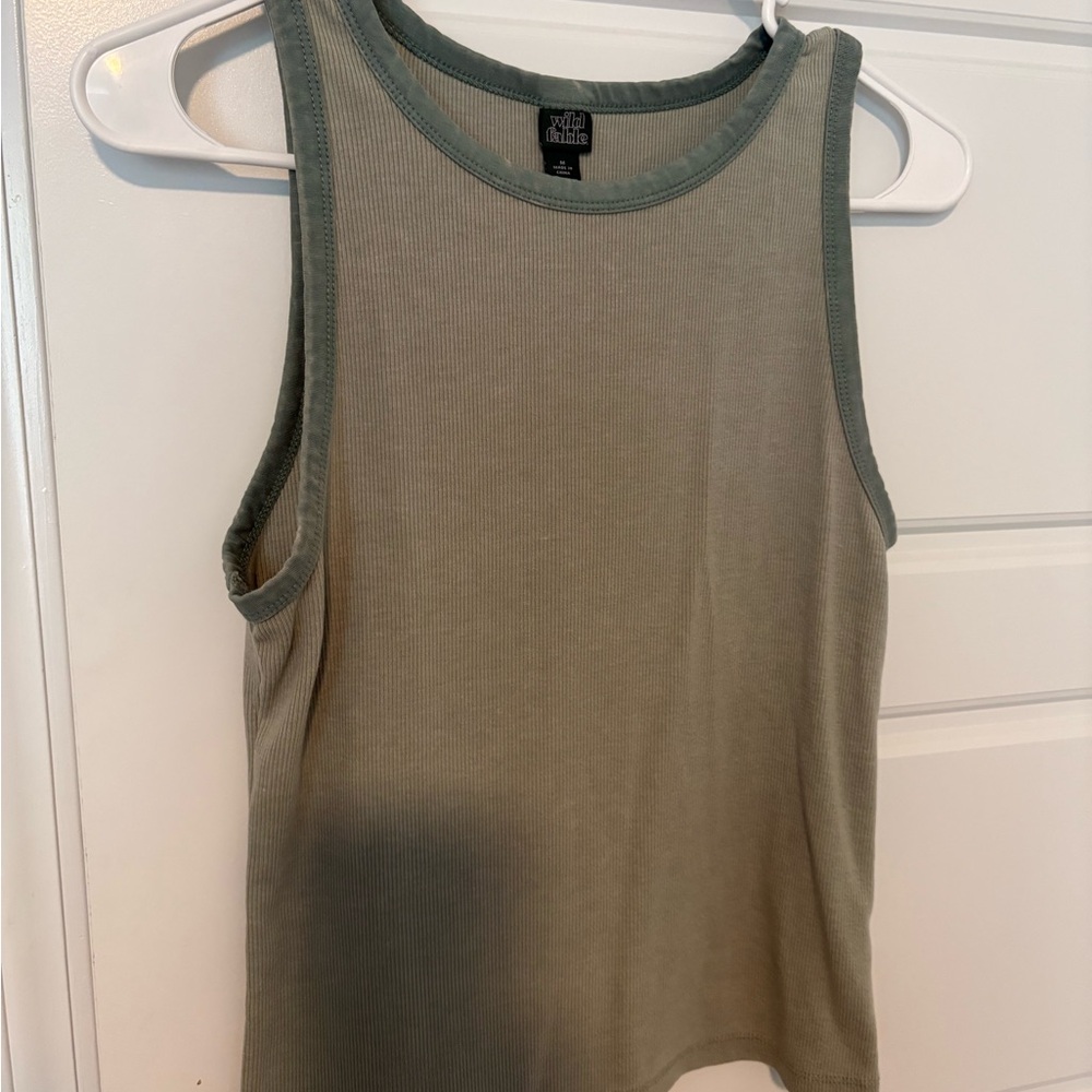 Green and blue tank tops